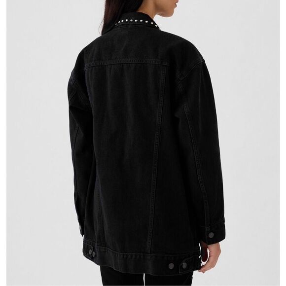 Gap Studded Oversized Icon Denim Jacket Size XL - Picture 3 of 9